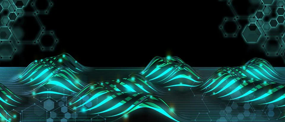 Technology Background and Internet digital Curve connection for Metaverse Stock Illustration