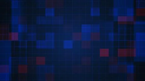 Technology Background with Animated Squares and Grid Ilustração Stock
