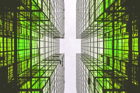 Technology background of architectural tower Stock Illustration