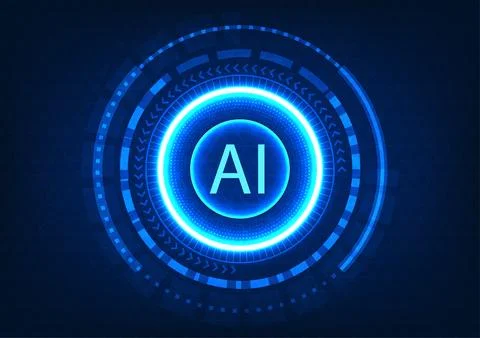 Technology background artificial intelligence in the technology circle repr.. 스톡 일러스트