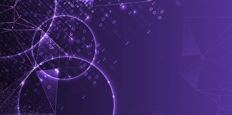 Technology background. Big data concept. Binary computer code.  Vector illust Stock Illustration