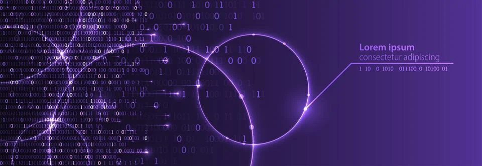 Technology background. Big data concept. Binary computer code.  Vector illust Stock Illustration