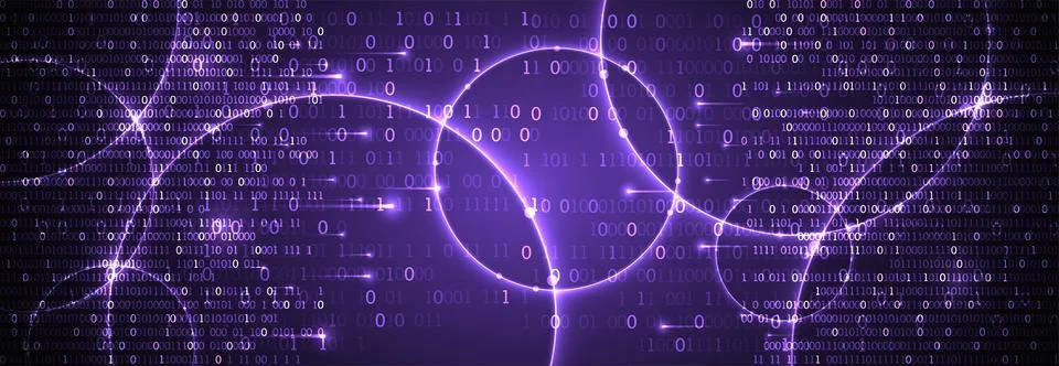 Technology background. Big data concept. Binary computer code.  Vector illust Stock Illustration