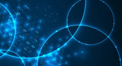 Technology background. Big data concept. Binary computer code.  Vector illust Stock Illustration