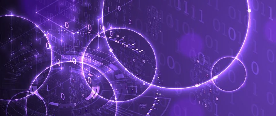 Technology background. Big data concept. Binary computer code.  Vector illust Stock Illustration