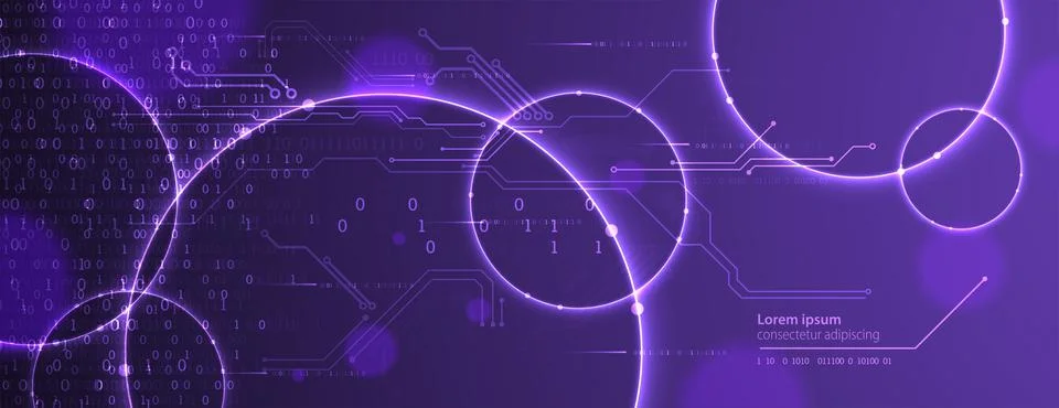 Technology background. Big data concept. Binary computer code.  Vector illust Stock Illustration