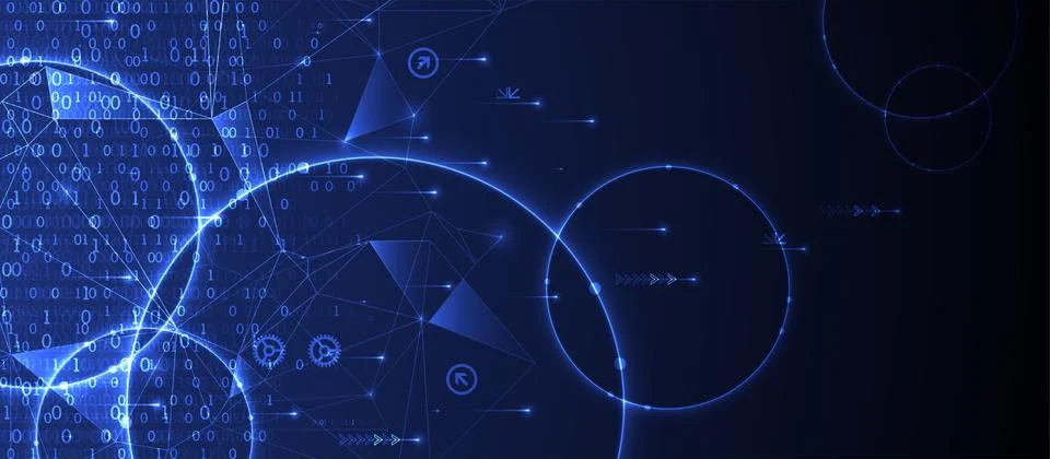 Technology background. Big data concept. Binary computer code.  Vector illust Stock Illustration