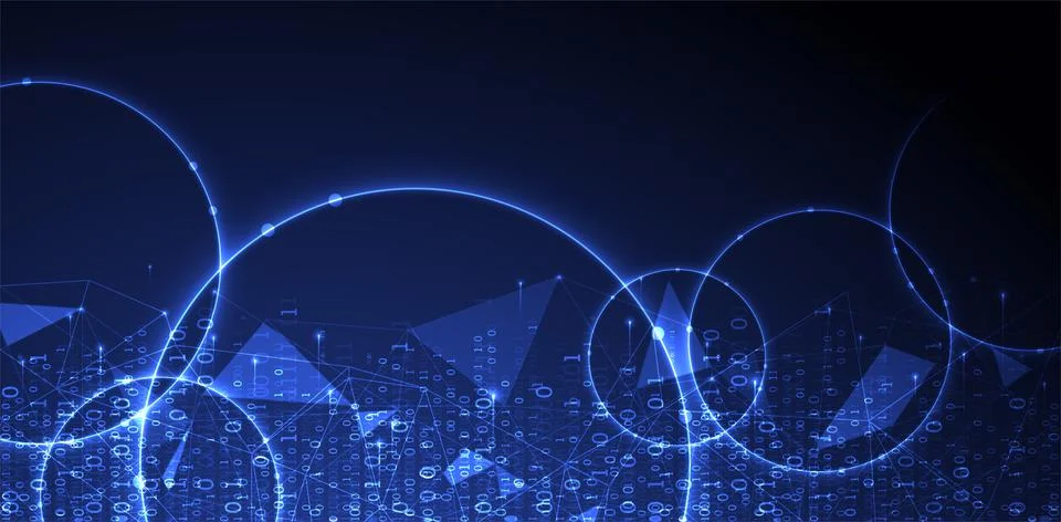 Technology background. Big data concept. Binary computer code.  Vector illust Stock Illustration