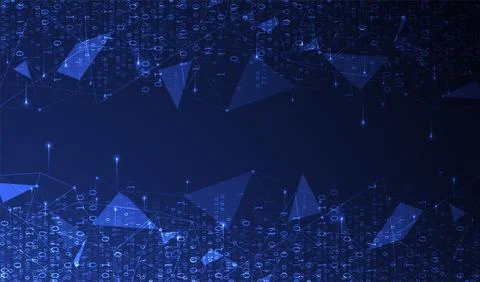 Technology background. Big data concept. Binary computer code.  Vector illust Stock Illustration