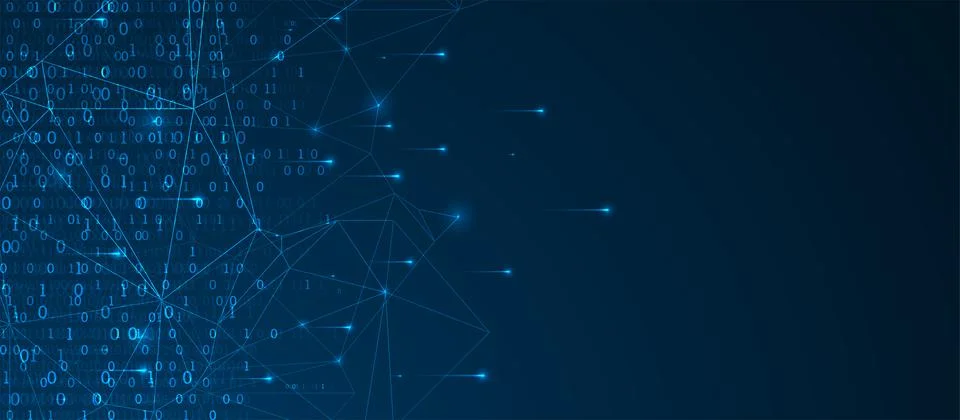 Technology background. Big data concept. Binary computer code.  Vector illust Stock Illustration