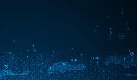 Technology background. Big data concept. Binary computer code.  Vector illust Stock Illustration