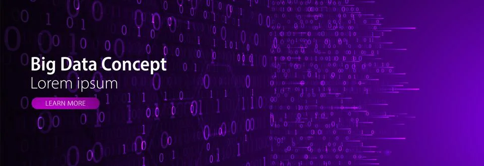 Technology background. Big data concept. Binary computer code.  Vector illust Stock Illustration