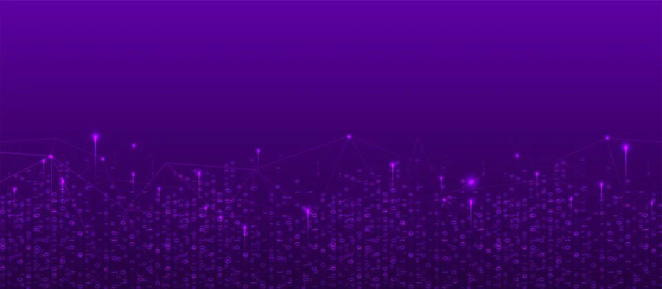 Technology background. Big data concept. Binary computer code.  Vector illust Stock Illustration