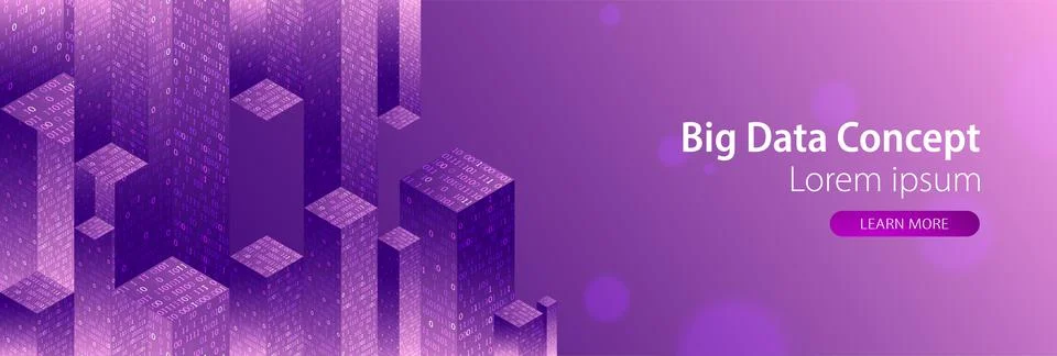 Technology background. Big data concept. Binary computer code.  Vector illust Stock Illustration