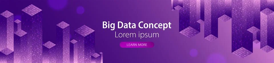 Technology background. Big data concept. Binary computer code.  Vector illust Stock Illustration