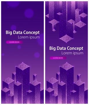 Technology background. Big data concept. Binary computer code.  Vector illust Illustrazione stock