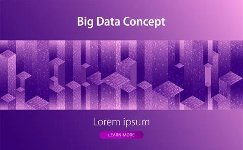 Technology background. Big data concept. Binary computer code.  Vector illust Stock Illustration