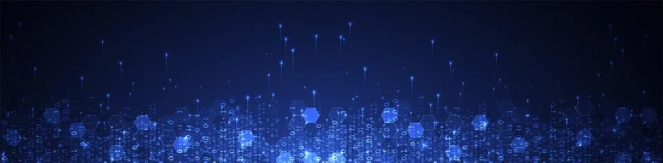 Technology background. Big data concept. Binary computer code.  Vector illust Illustrazione stock