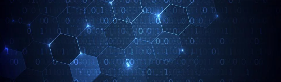 Technology background. Big data concept. Binary computer code.  Vector illust Stock Illustration