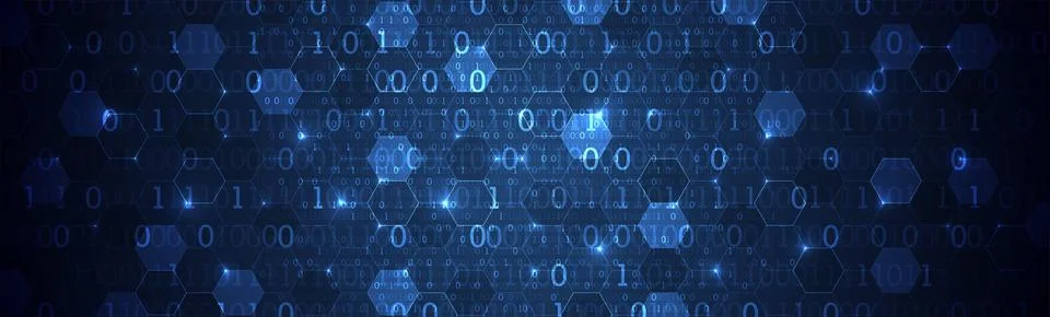 Technology background. Big data concept. Binary computer code.  Vector illust Stock Illustration