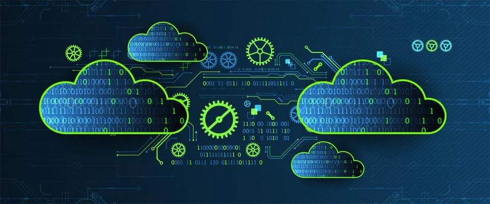 Technology background. Big data concept. Binary computer code.  Vector illust Stock Illustration