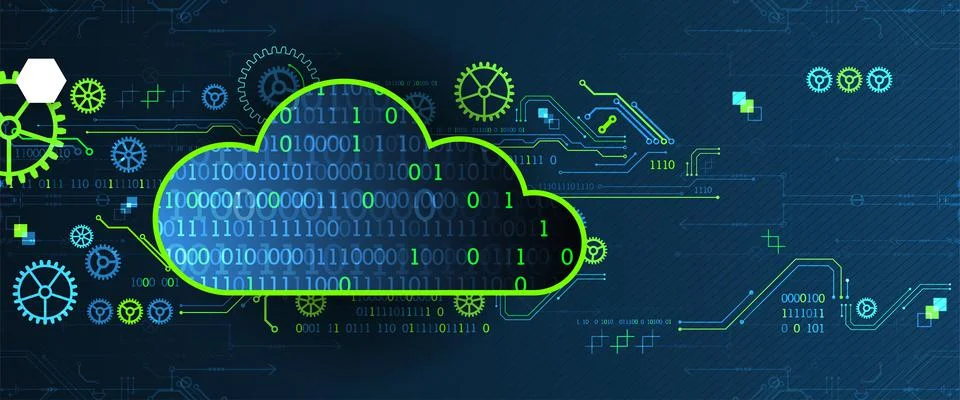 Technology background. Big data concept. Binary computer code.  Vector illust Stock Illustration