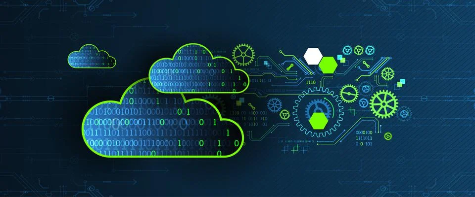 Technology background. Big data concept. Binary computer code.  Vector illust Stock Illustration