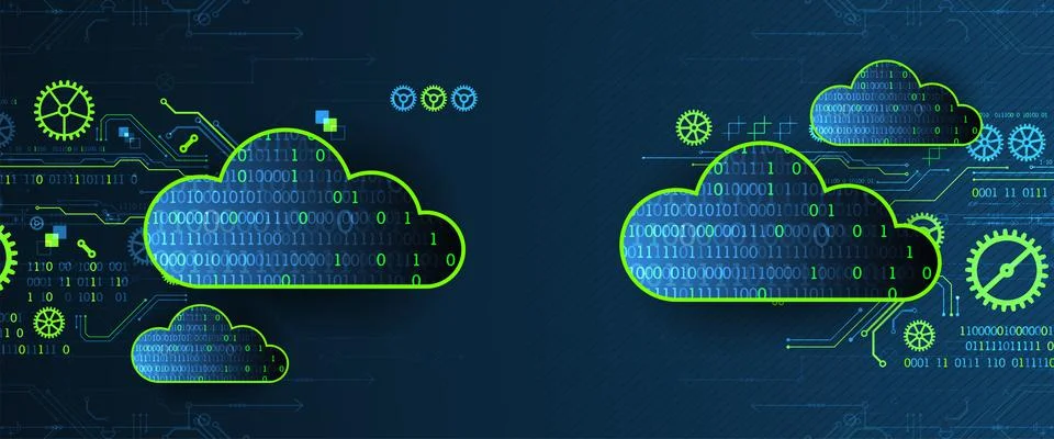 Technology background. Big data concept. Binary computer code.  Vector illust Illustrazione stock
