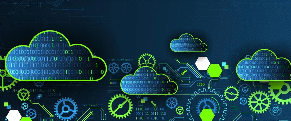 Technology background. Big data concept. Binary computer code.  Vector illust Stock Illustration