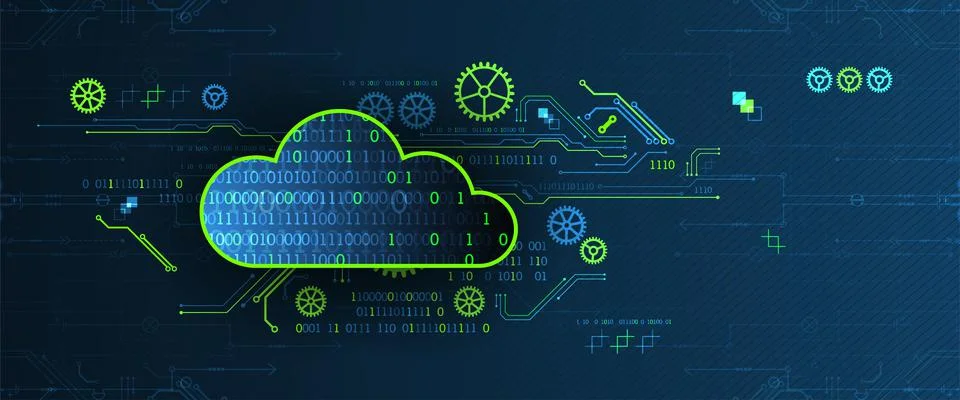 Technology background. Big data concept. Binary computer code.  Vector illust Stock Illustration