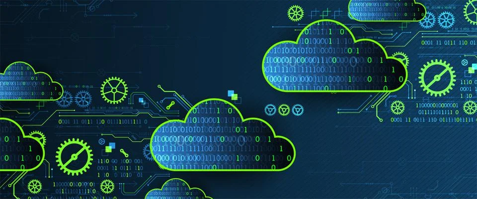 Technology background. Big data concept. Binary computer code.  Vector illust Stock Illustration