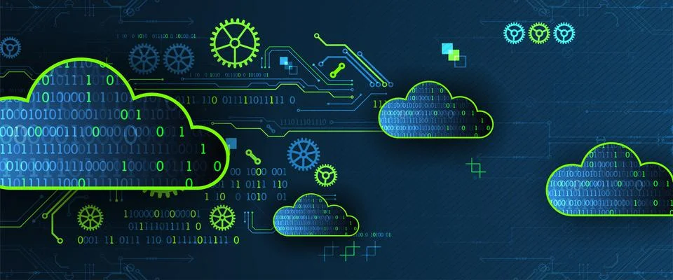 Technology background. Big data concept. Binary computer code.  Vector illust Stock Illustration