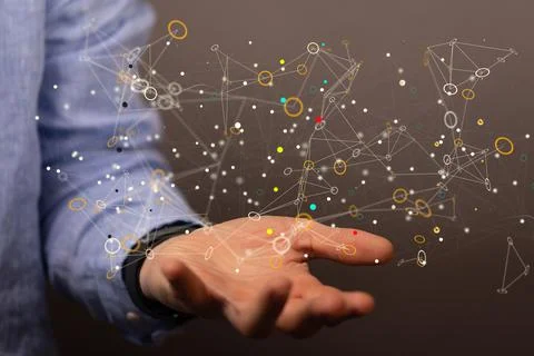 Technology background. Big data concept. Binary Stock Photos