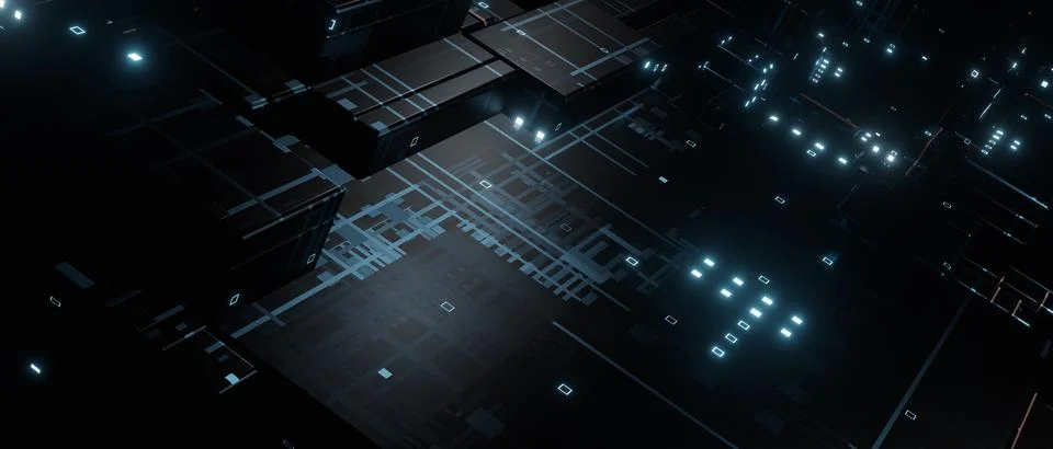 Technology background. Big data visualization concept stock 3d illustration Illustrazione stock