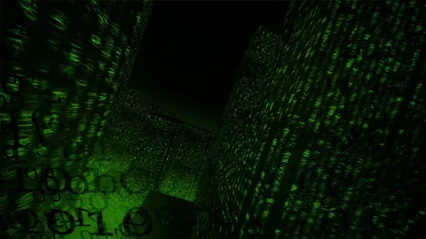 Technology Background. Binary Code. Abstract Big Data. Data Stream Stock Footage 100545160
