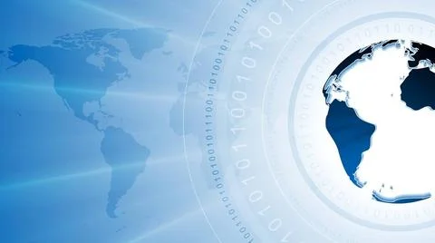 Technology background with binary code and globe Technology background wit... Stock Photos