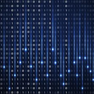 Technology background with binary code, matrix backdrop, vector illustration  Stockillustratie