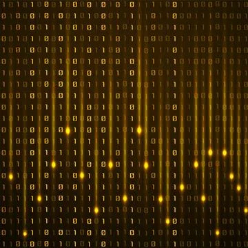 Technology background with binary code, matrix backdrop, vector illustration  Stock Illustration