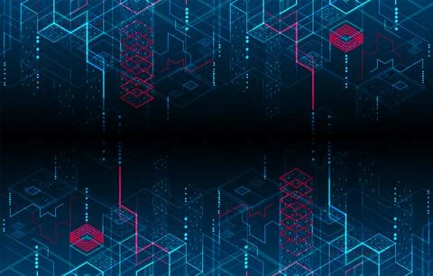 Technology background. Binary computer code.  Vector illustration. Stock Illustration