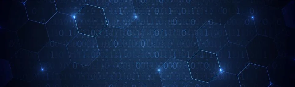 Technology background. Binary computer code. Big data concept. Vector illustr Stock Illustration