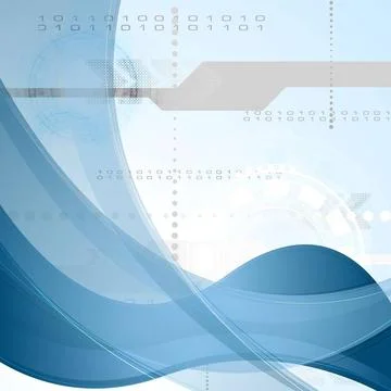 Technology background with blue waves Technology vector background with bl... Stock Photos