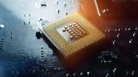 Technology background. Central Computer Processors CPU concept. Motherboard d Stock Photos