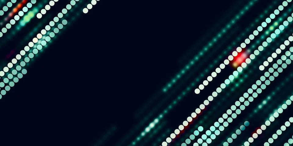 Technology background circle abstract neon dots 3D illustration Stock Illustration