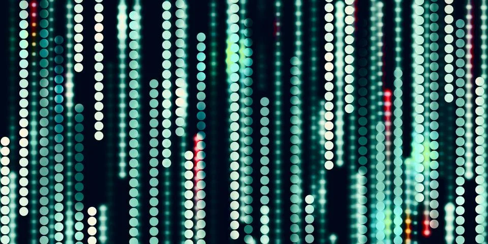 Technology background circle abstract neon dots 3D illustration Stock Illustration