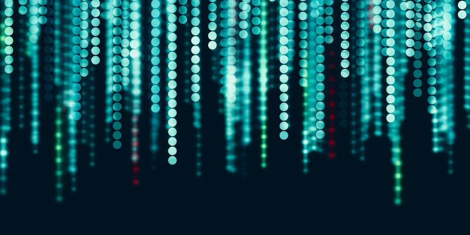 Technology background circle abstract neon dots 3D illustration Stock Illustration