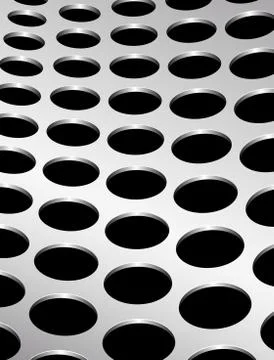 Technology background with circle perforated metal grill texture for intern.. Stock Illustration