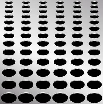 Technology background with circle perforated metal grill texture for intern.. Stock Illustration
