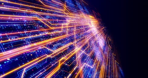 Technology Background Circuit Board And Code. Digital Futuristic Abstract Stock Footage 158421113