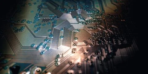 Technology background with circuit board. Electronic computer hardware Foto stock
