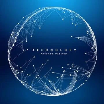 Technology background with circular mesh Stock Illustration